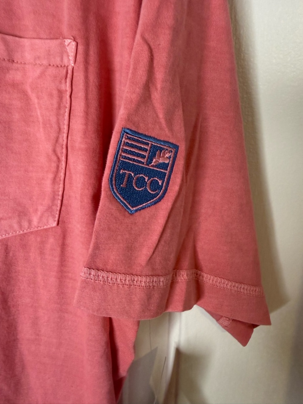 johnnie-O Coral Pink Pocket Tee - Picture 2 of 6